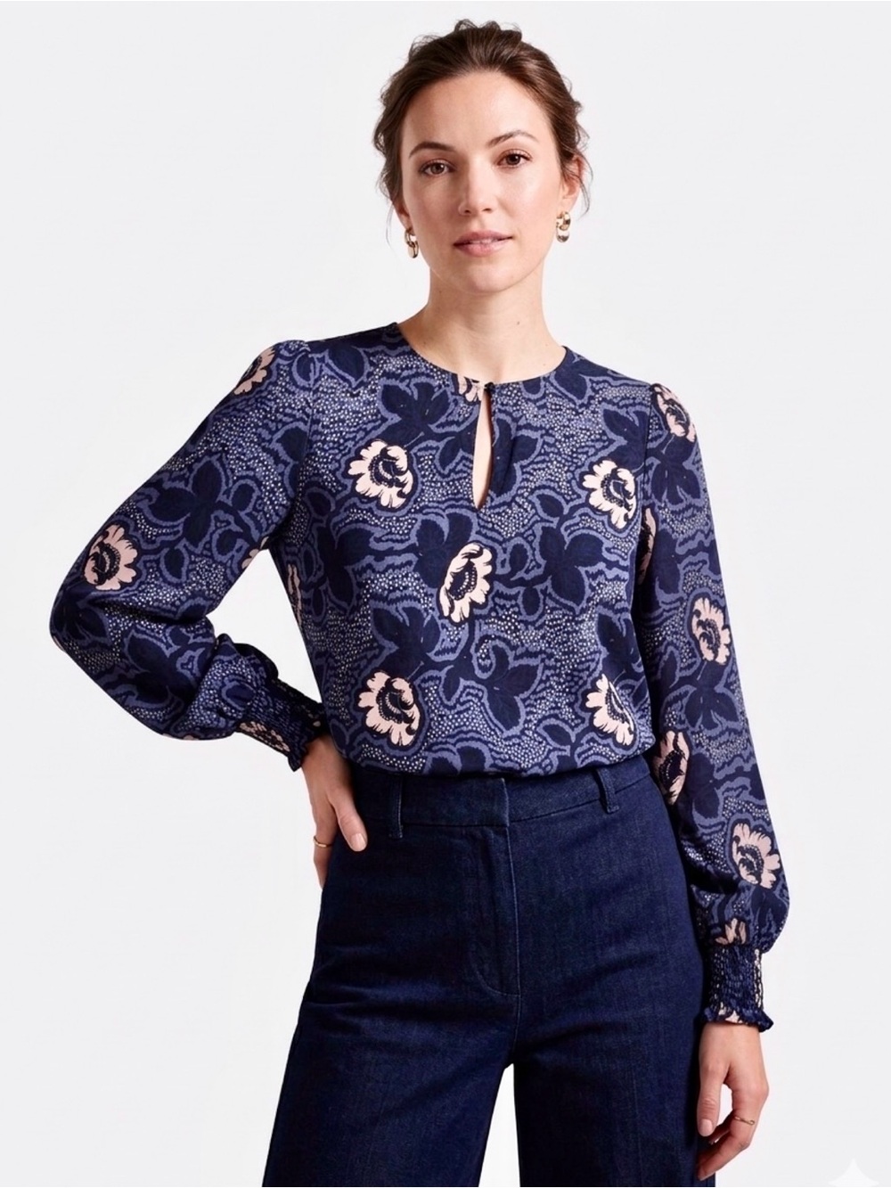TED BAKER Bernot Dotti Floral Print Blouse
